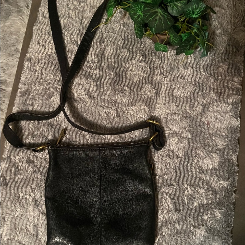 🌟 Fossil Dark Brown Leather Crossbody Bag 🌟
